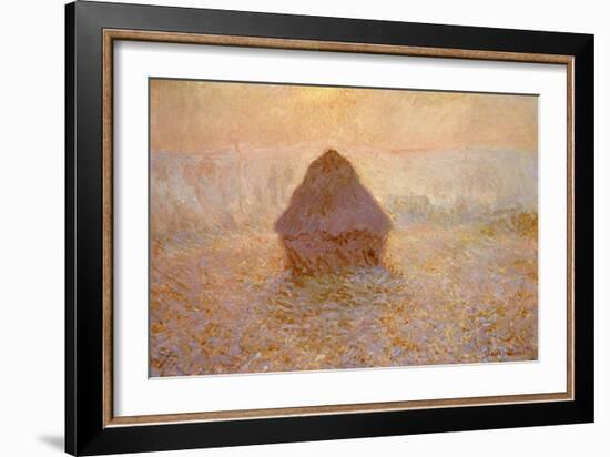 Haystack, Sun on the Mist (Meule, Soleil dans la Brume)-Claude Monet-Framed Giclee Print