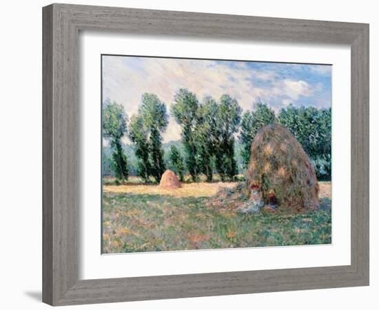 Haystacks, 1885-Claude Monet-Framed Giclee Print