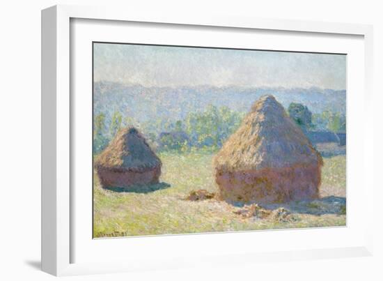 Haystacks, 1891-Claude Monet-Framed Giclee Print