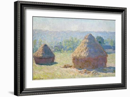 Haystacks, 1891-Claude Monet-Framed Giclee Print