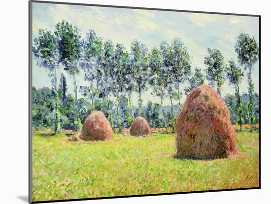 Haystacks at Giverny, 1884-Claude Monet-Mounted Giclee Print