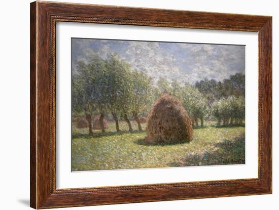 Haystacks at Giverny, 1893-Claude Monet-Framed Giclee Print