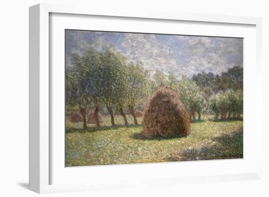 Haystacks at Giverny, 1893-Claude Monet-Framed Giclee Print