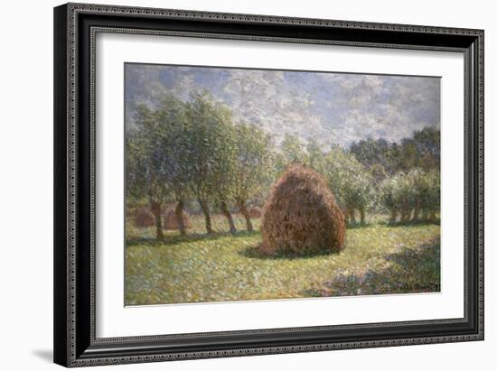 Haystacks at Giverny, 1893-Claude Monet-Framed Giclee Print