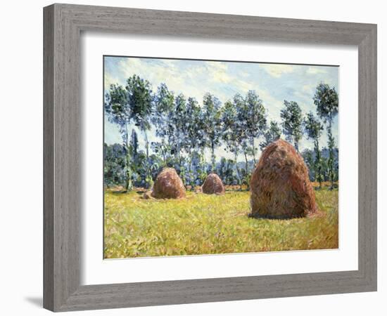 Haystacks at Giverny-Claude Monet-Framed Giclee Print