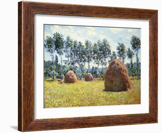 Haystacks at Giverny-Claude Monet-Framed Giclee Print