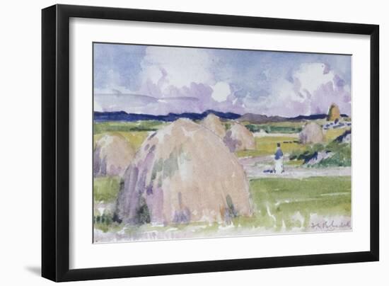 Haystacks at Iona-Francis Campbell Boileau Cadell-Framed Giclee Print