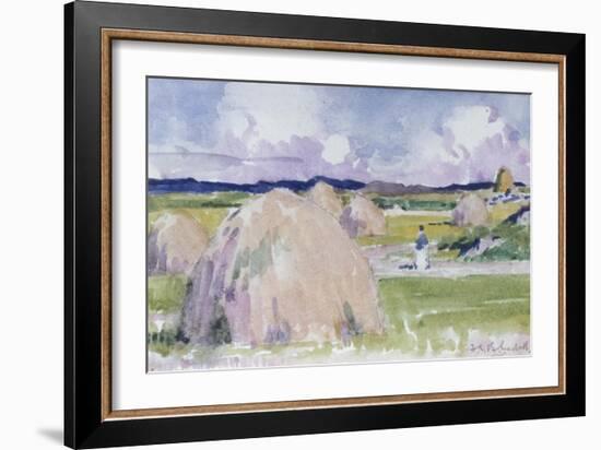 Haystacks at Iona-Francis Campbell Boileau Cadell-Framed Giclee Print