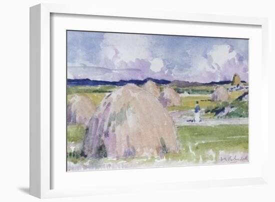 Haystacks at Iona-Francis Campbell Boileau Cadell-Framed Giclee Print