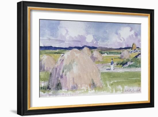 Haystacks at Iona-Francis Campbell Boileau Cadell-Framed Giclee Print