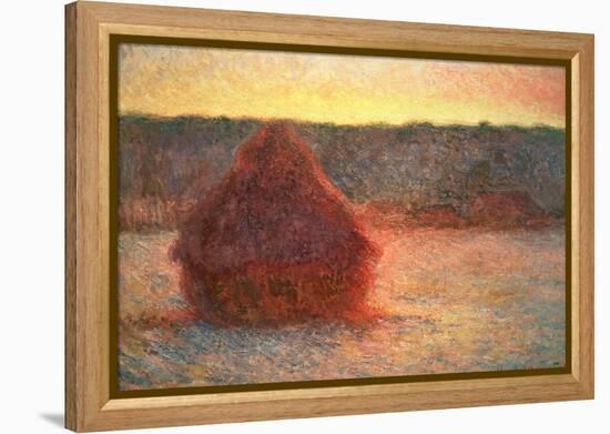 Haystacks at Sunset, Frosty Weather, 1891-Claude Monet-Framed Premier Image Canvas