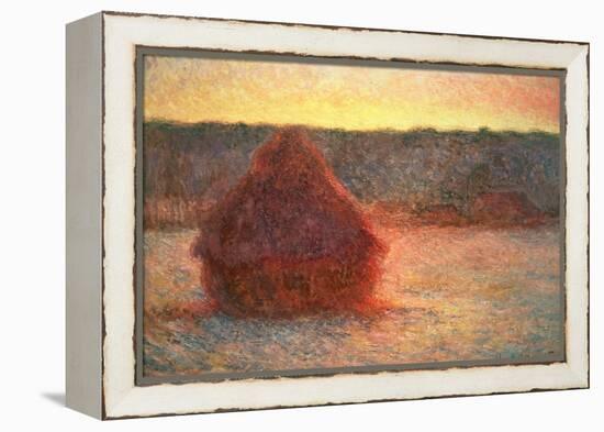 Haystacks at Sunset, Frosty Weather, 1891-Claude Monet-Framed Premier Image Canvas