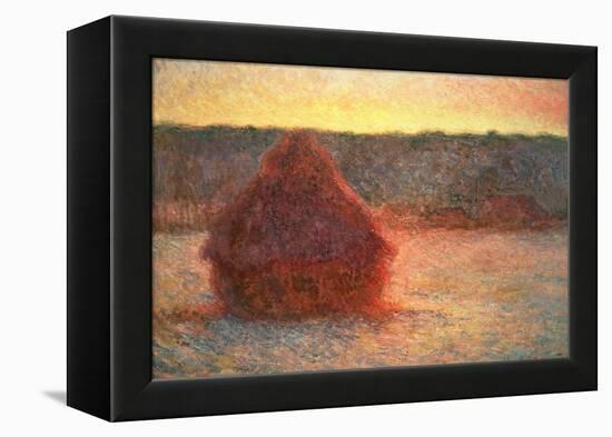 Haystacks at Sunset, Frosty Weather, 1891-Claude Monet-Framed Premier Image Canvas