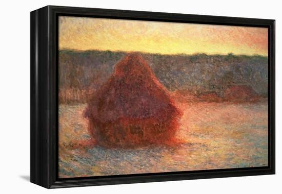 Haystacks at Sunset, Frosty Weather, 1891-Claude Monet-Framed Premier Image Canvas