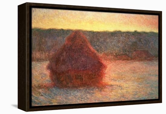 Haystacks at Sunset, Frosty Weather, 1891-Claude Monet-Framed Premier Image Canvas