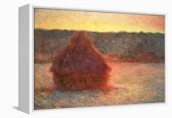 Haystacks at Sunset, Frosty Weather, 1891-Claude Monet-Framed Premier Image Canvas