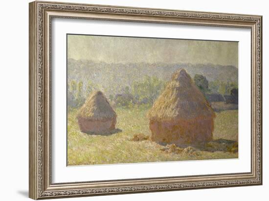 Haystacks at the End of the Summer, at Giverny, 1891-Claude Monet-Framed Giclee Print