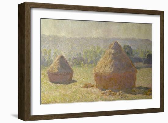 Haystacks at the End of the Summer, at Giverny, 1891-Claude Monet-Framed Giclee Print