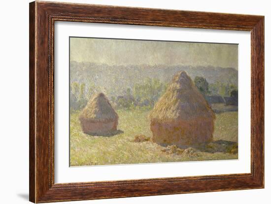 Haystacks at the End of the Summer, at Giverny, 1891-Claude Monet-Framed Giclee Print