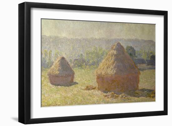 Haystacks at the End of the Summer, at Giverny, 1891-Claude Monet-Framed Giclee Print