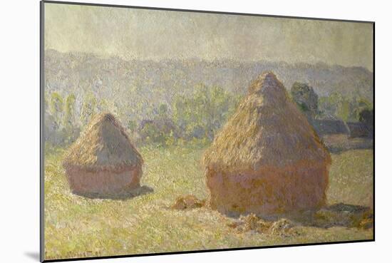 Haystacks at the End of the Summer, at Giverny, 1891-Claude Monet-Mounted Giclee Print