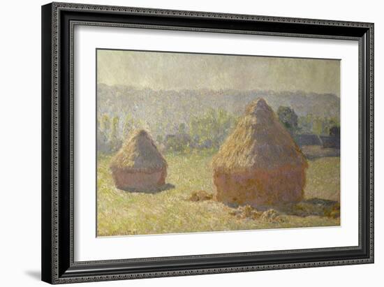 Haystacks at the End of the Summer, at Giverny, 1891-Claude Monet-Framed Giclee Print