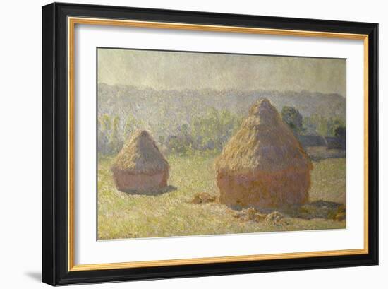 Haystacks at the End of the Summer, at Giverny, 1891-Claude Monet-Framed Giclee Print