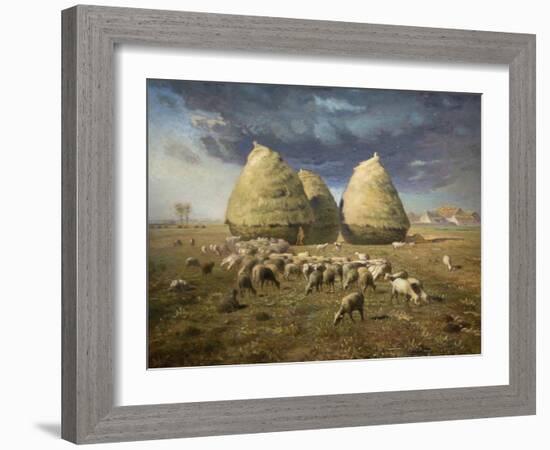 Haystacks; Autumn 1874-Jean-François Millet-Framed Art Print