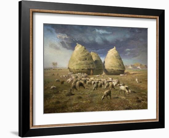 Haystacks; Autumn 1874-Jean-François Millet-Framed Art Print