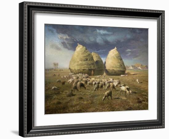 Haystacks; Autumn 1874-Jean-François Millet-Framed Art Print