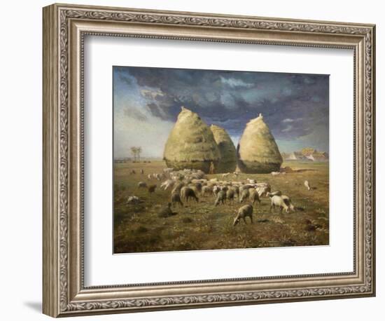 Haystacks; Autumn 1874-Jean-François Millet-Framed Art Print