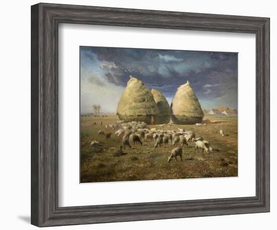 Haystacks; Autumn 1874-Jean-François Millet-Framed Art Print