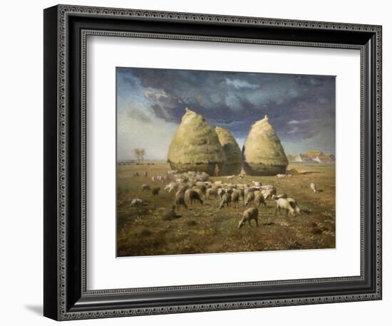 Haystacks; Autumn 1874-Jean-François Millet-Framed Art Print