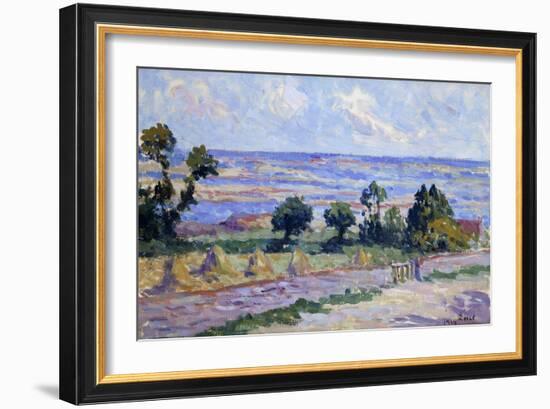 Haystacks by the Sea-Maximilien Luce-Framed Giclee Print