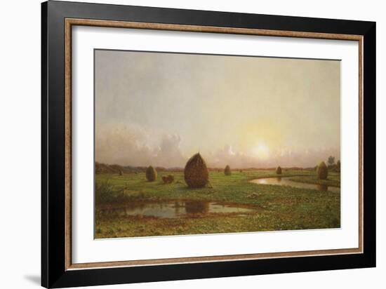 Haystacks, C.1876-88-Martin Johnson Heade-Framed Giclee Print