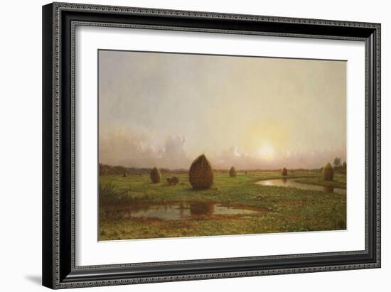 Haystacks, C.1876-88-Martin Johnson Heade-Framed Giclee Print