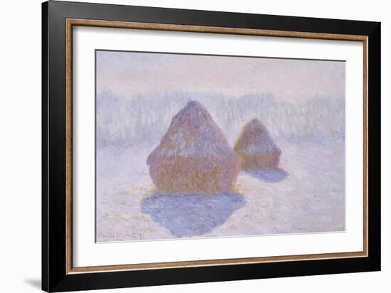 Haystacks (Effect of Snow and Sun), 1891-Claude Monet-Framed Giclee Print