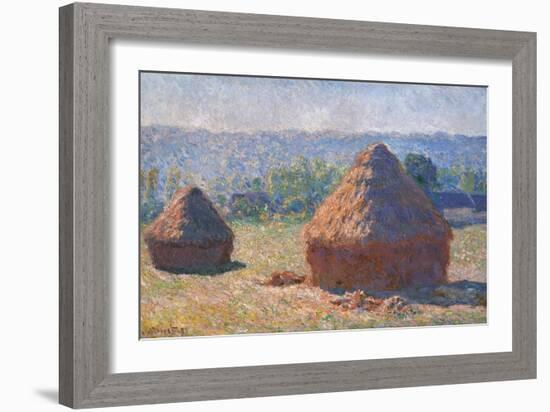 Haystacks, End of the Summer, Morning Effects-Claude Monet-Framed Art Print