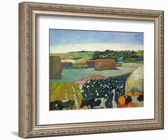 Haystacks in Brittany, 1890-Paul Gauguin-Framed Giclee Print