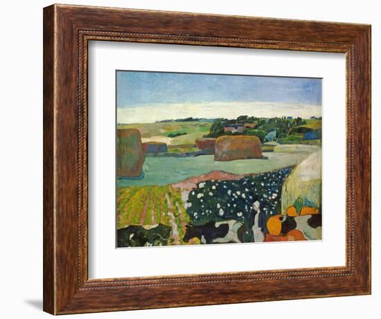 Haystacks in Brittany, 1890-Paul Gauguin-Framed Giclee Print