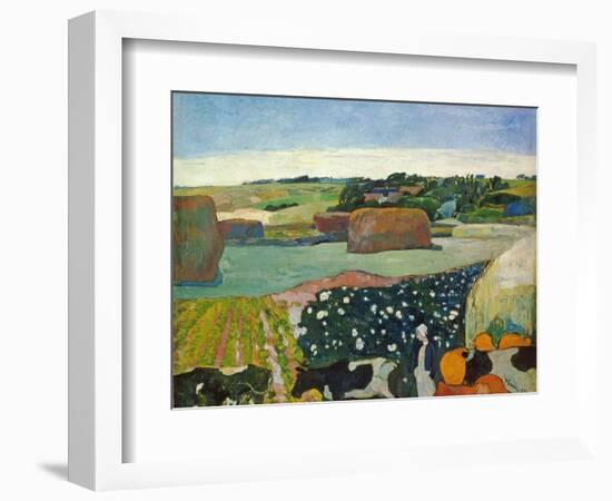 Haystacks in Brittany, 1890-Paul Gauguin-Framed Giclee Print