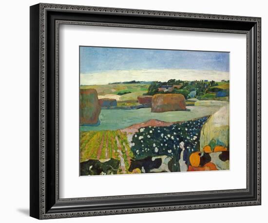 Haystacks in Brittany, 1890-Paul Gauguin-Framed Giclee Print