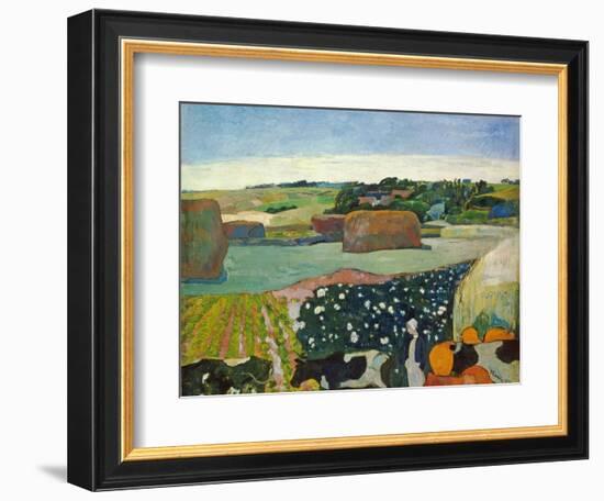 Haystacks in Brittany, 1890-Paul Gauguin-Framed Giclee Print