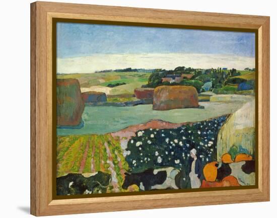 Haystacks in Brittany, 1890-Paul Gauguin-Framed Premier Image Canvas