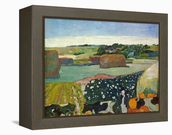 Haystacks in Brittany, 1890-Paul Gauguin-Framed Premier Image Canvas