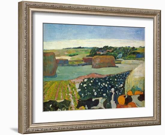 Haystacks in Brittany, 1890-Paul Gauguin-Framed Giclee Print