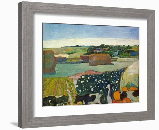 Haystacks in Brittany, 1890-Paul Gauguin-Framed Giclee Print