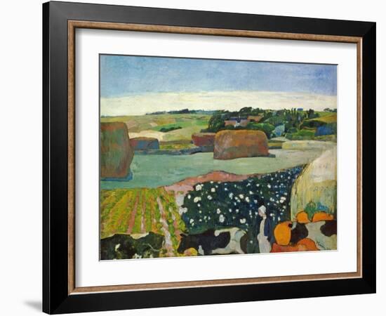 Haystacks in Brittany, 1890-Paul Gauguin-Framed Giclee Print