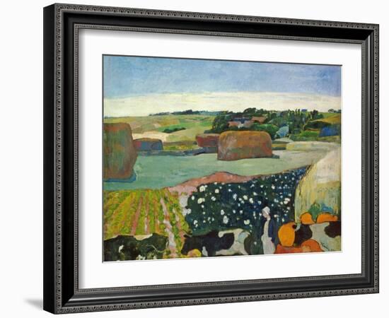 Haystacks in Brittany, 1890-Paul Gauguin-Framed Giclee Print