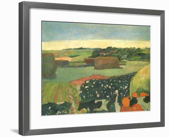 Haystacks in Brittany, 1890-Paul Gauguin-Framed Giclee Print